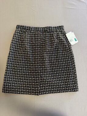 Liz Claiborne LizGolf Black and White Diamond-Print Mini Skort